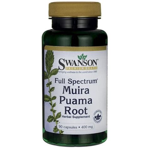 Муира Пуама, Full-Spectrum Muira Puama Root, Swanson, 400 мг, 90 капсул ...