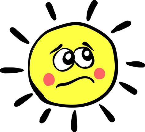 Sad sun, illustration, vector on white background. 13704837 Vector Art ...