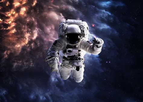 Astronaut In The Outer Space Milky Way On The Background Eleme