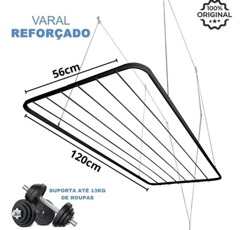 Varal De Teto Lavanderia Refor Ado Cm X Cm Mercadolivre