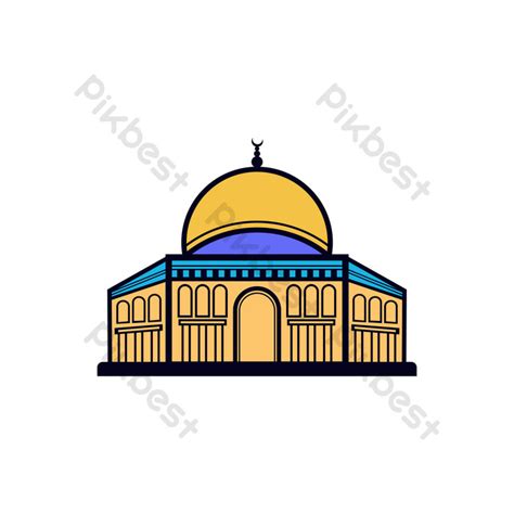 Colorful Al Aqsa Mosque Vector Design Png Images Ai Free Download