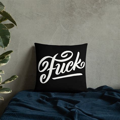 Fuck Pillow Black Etsy