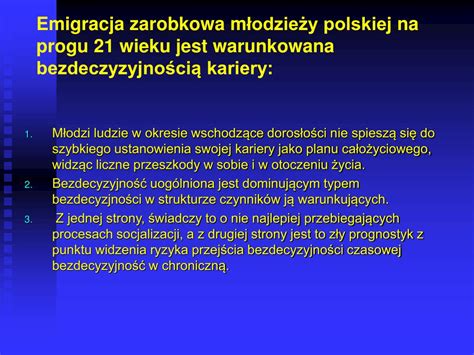 Ppt I Przyczyny Dlaczego M Odzi Ludzie Emigruj Powerpoint