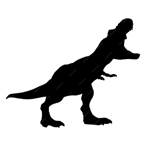 Premium Vector T Rex Silhouette Isolated Black In White Background