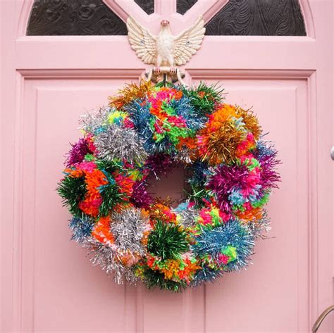 Contemporary Christmas Wreaths For Indoors And Out Colourful