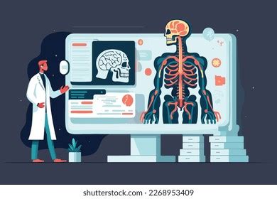 Doctor Uses Ai Medical Diagnosis Flat Stock Vector Royalty Free