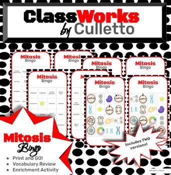 Mitosis Vocabulary Bingo By ClassWorks By Culletto TPT