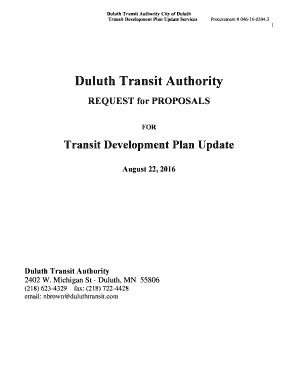 Fillable Online Transit Development Plan Update Duluth Transit