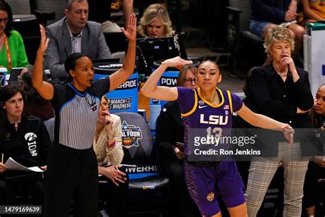 Last-Tear Poa of the LSU Lady Tigers reacts during the first half ...