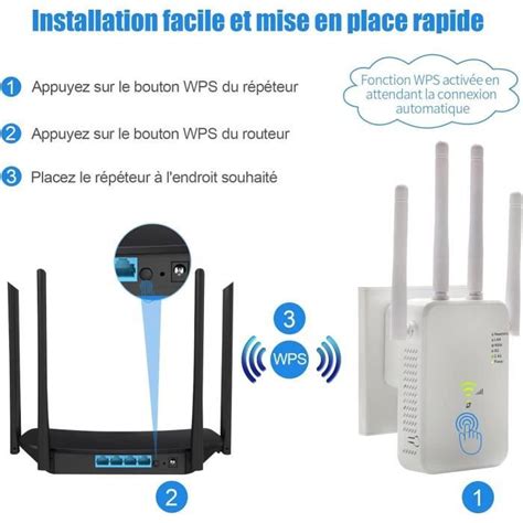 Répéteur WiFi Puissant 1200Mbps Amplificateur WiFi Dual Bande 5GHz 2