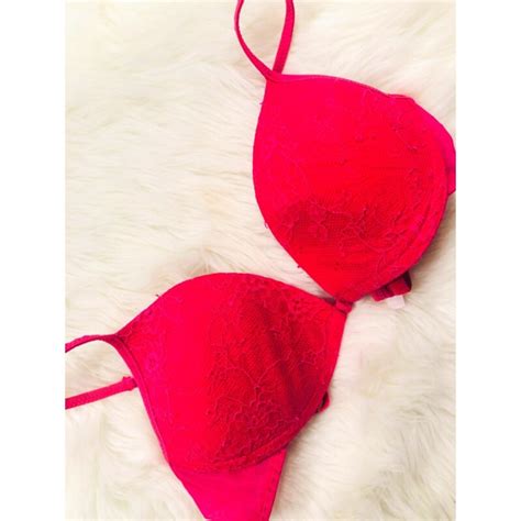 Victorias Secret Red Lace Pushup Bikini No Wire Gem