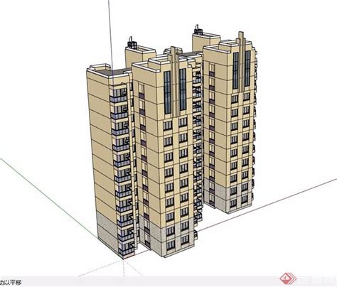 现代详细小区高层住宅楼su模型