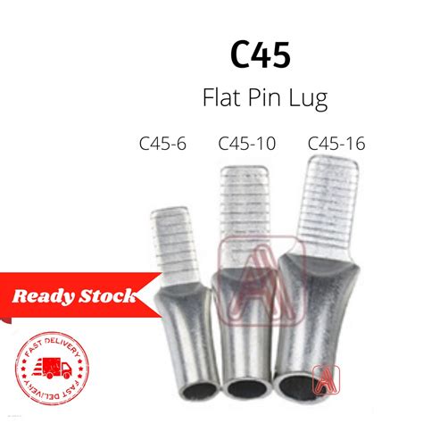 Pc C Mm Mm Flat Pin Lug Non Insulated Copper Tin Plating Pin Terminal Naked Ready