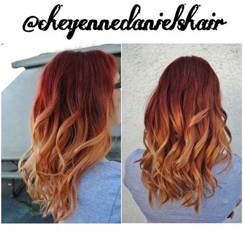 Red To Orange To Yellow Color Melt Fire Ombre Fashion Color By Cheyenne