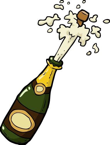 Popping Bottle Of Champagne With Cork Flying Out Vector Image