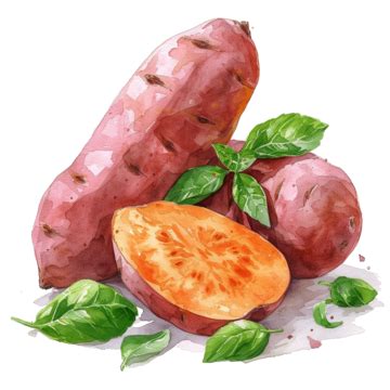 Watercolor Sweet Potato Sweet Potato Watercolor Png Transparent