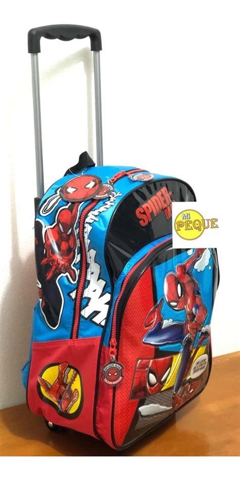 Mochila Spiderman Carrito Escolar Original Capacidad