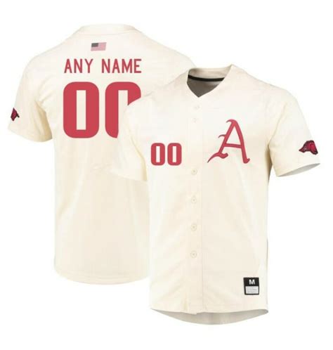 Available Get New Custom Arkansas Razorbacks Jersey Cream