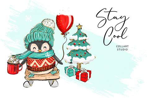 Christmas Illustration Cute Clipart Graphic By Collartstudio