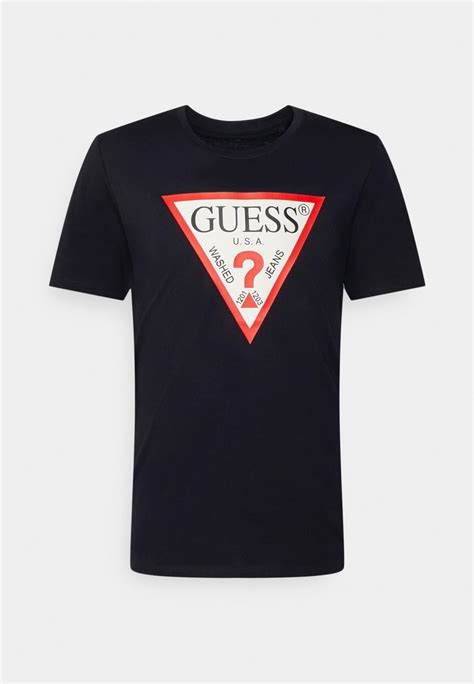 Guess Original Logo Tee T Shirt Print Smart Bluedunkelblau