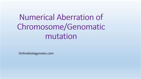 Chromosomal Aberration Types