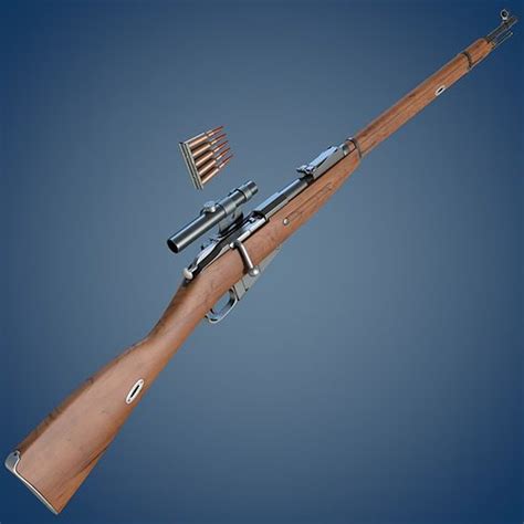 Mosin rifle with scope 3D model | CGTrader