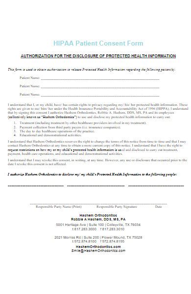 Free 50 Hipaa Consent Forms Download How To Create Guide Tips