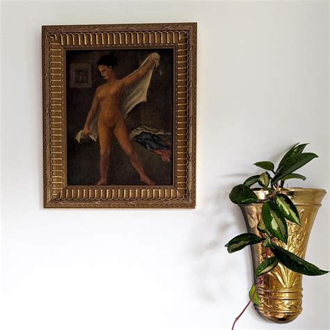 Framed Oil On Panel Nude Portrait This Depop