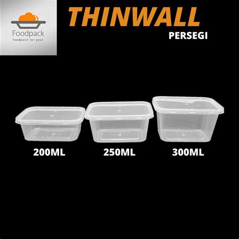 Jual Thinwall Persegi Panjang Ukuran Kecil Wadah Plastik Anti Bocor Dessert Container Ot