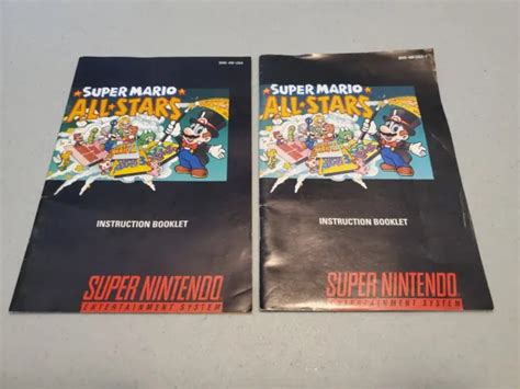 Super Mario All Stars Super Nintendo Snes Manual Instruction Booklet