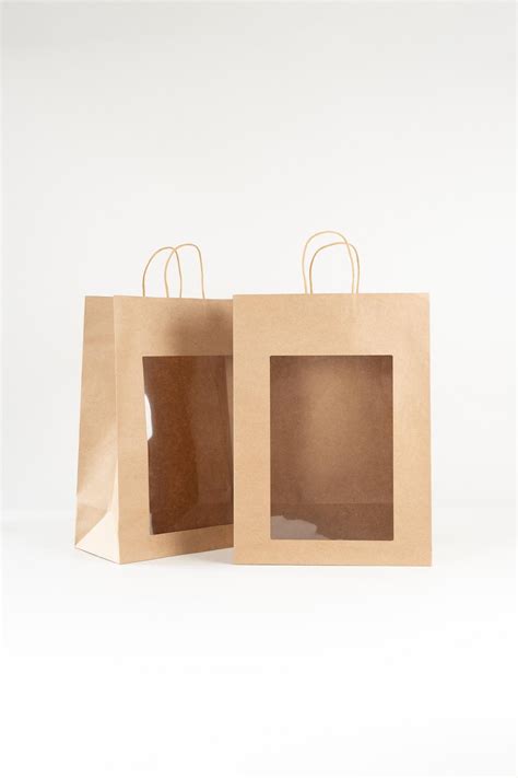 Custom Brown Kraft Paper Transparent Window Bag LiPack Packaging