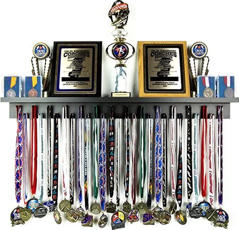 3ft Medal Awards Rack Premier Trophy Shelf Trophy Plaque And Medal Display Black