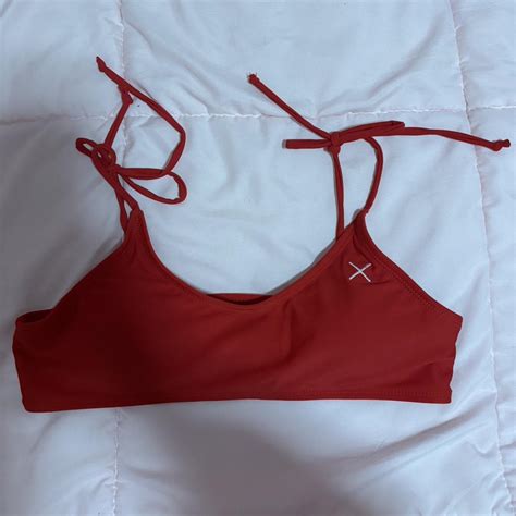 Red Boutine LA Tie Bikini Top Size Medium Bikinitop Depop