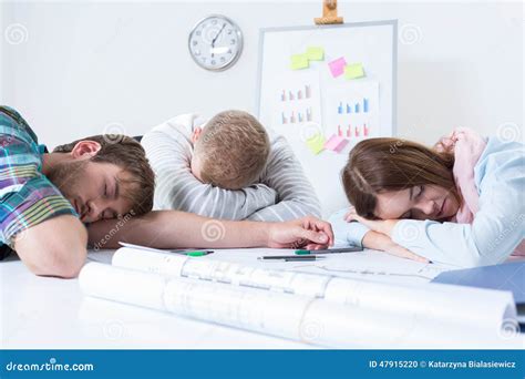 Overworked People Sleeps At Work Stock Photo Image Of Project