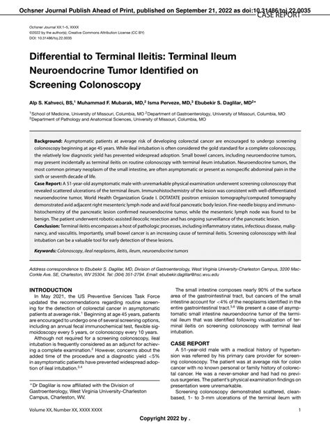 Pdf Differential To Terminal Ileitis Terminal Ileum Neuroendocrine Tumor Identified On