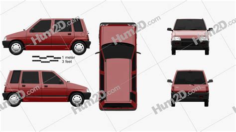 Daewoo Tico 1993 Blueprint in PNG - Download Vehicles Clip Art Images