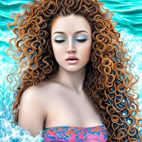 Intricately Painted Woman Ocean Style · Creative Fabrica