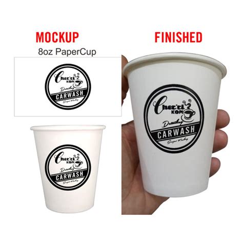 Jual PAPER CUP WHITE HOT 8oz CETAK SABLON CUSTOM LOGO Jakarta Selatan UTD SIGN PRINTING