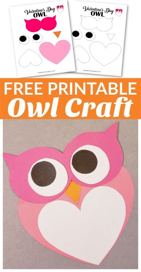 Free Printable Cut And Paste Heart Owl Craft