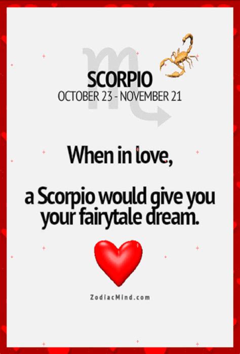 A Red Frame With The Words Scorpio In Love A Scorpio Would Give You