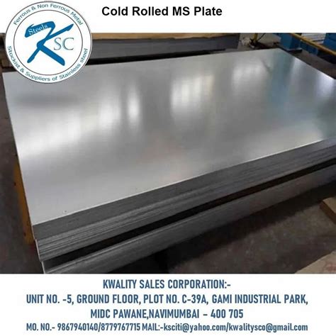 Rectangular Cold Rolled Ms Plate For Construction Size X