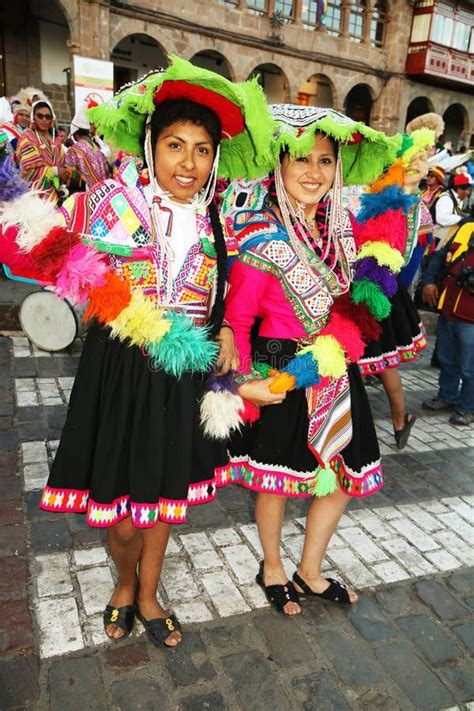 Peruvian Dancers In Traditional Dress At The Annual Fiesta Del Cusco