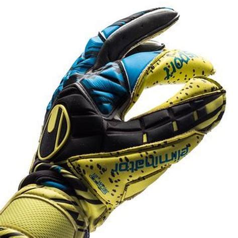 Uhlsport Goalkeeper Gloves SPEED UP Supergrip HN Yellow Black Blue