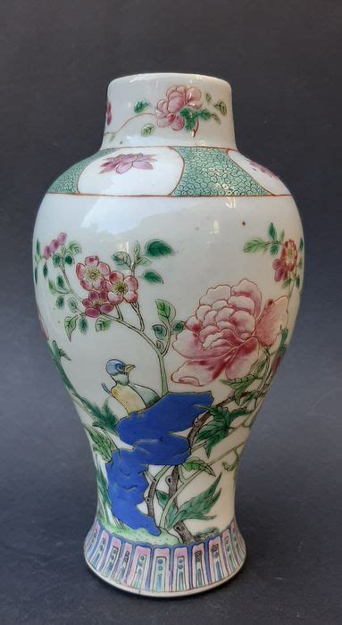 Jarrón Famille rose Porcelana China Dinastía Qing Catawiki