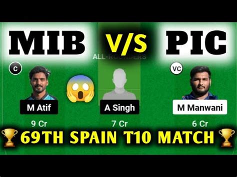 MIB VS PIC MIB VS PIC Dream11 MIB VS PIC Dream11 Prediction MIB