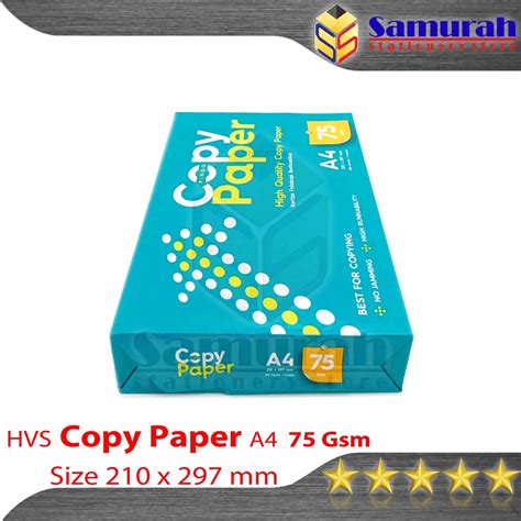 Jual Kertas HVS Copy Paper A4 75 Gsm 1 Rim HVS CopyPaper A4 75 Gram