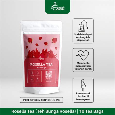 Jual Seduh Pertama 10 Tea Bag Rosella Kering Teh Bunga Rosella