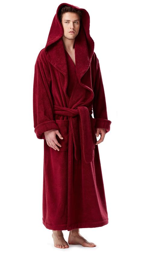 Mens Luxury Medieval Monk Robe Style Full Length Hooded Turkish Terry