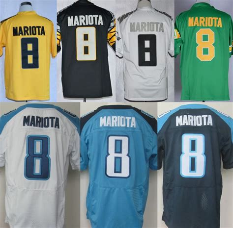 Marcus Mariota College Jersey Yellow Black Bluw White Fashion #8 Marcus ...