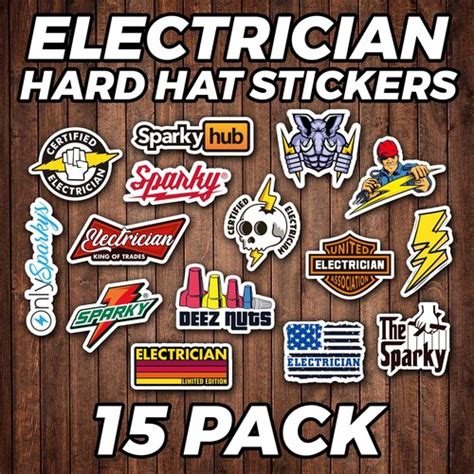 15 Pack Electrician Waterproof Stickers Hard Hat Toolbox Etsy